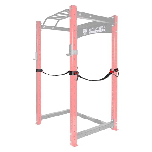 Fitvids Upgraded Adjustable Jammer Arms, Lever Arms, Monolift Attachments Rated 600 LB Per Arm, Fits Racks at All Post Sizes and Hole Sizes, Pair - style: straps-black