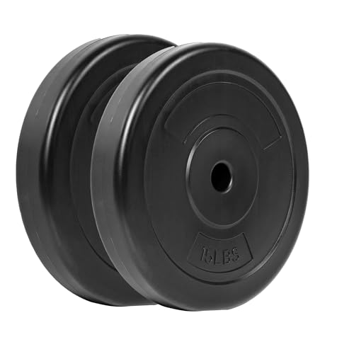Signature Fitness Vinyl Standard 1-Inch Plate Weight Plate for Strength Training and Weightlifting, Multiple Sizes