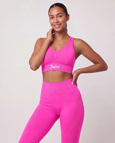 Juicy Couture 2 Piece Women's Workout Set Seamless Bra and Leggings Athletic Pilates Yoga Gym Activewear Matching Outfit - color: Solid Free Love, size: X-Large