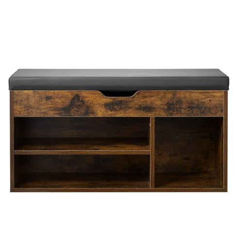 VEVOR Shoe Storage Bench with Padded Cushion, Entryway Bench with Hidden Storage, Holds up to 300 lbs, 31.7 x 12.0 x 17.5 Inches, for Entryway, Hallway, Living Room, Bedroom - size: Hidden storage