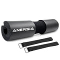 Barbell Pad for Squats & Hip Thrusts – 1.2” Extra-Thick High-Density Foam – Non-Slip Neck & Shoulder Support Cushion – Fits Olympic & Standard Bars – Quick On/Off Design + 2 Securing Straps - color: Black