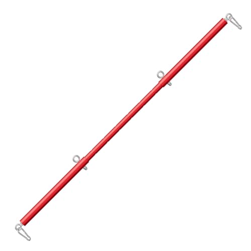 Spreader Bar Heavy Duty Stainless Steel Expandable Bar Home Gym with 4pcs Furry Crocodile Adjustable Strap,Sports Aid Training Pilates Aid Kit,Indoor Yoga Set - style: Red+Red Kit