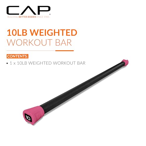 CAP Barbell Weighted Workout Bar | 5-20 lb | Multiple Options - style: 10 LB, Red
