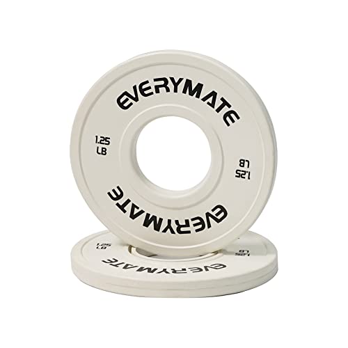 EVERYMATE Change Weight Plates 1.25LB 2.5LB 5LB Set Fractional Plate Olympic Bumper Plates for Cross Training Bumper Weight Plates Steel Insert Strength Training Weight Plates - color: 1.25 LB x2