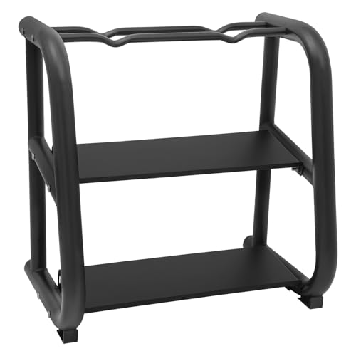 3-Tier Dumbbell Rack, 220.46LB Capacity Heavy-Duty Weight Plate Holder for Home Gym, Adjustable Barbell Rack with Sturdy Groove and Smooth Edge for Dumbbells, Kettlebells & Weight Plates (Rack Only)