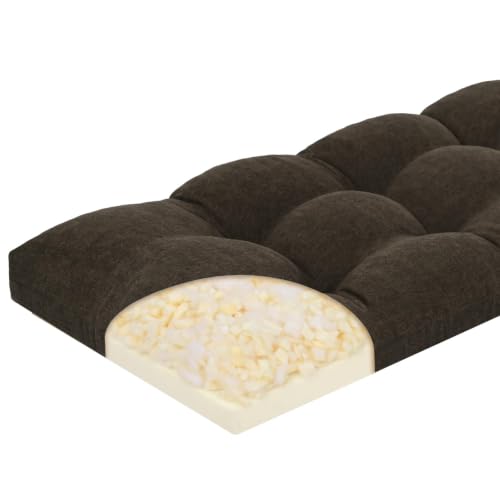 baibu 36 Inch Memory Foam Bench Cushion, Dual-Layer Patent Design Non-Slip Indoor Bench Cushion with Ties, 36x15x3Inch, Dark Brown - color: Dark Brown, size: 36x15x3 Inch (Pack of 1)