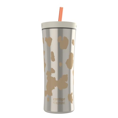 Contigo x Ally Love Shake & Go Tumbler, Autoclose Lid, Leak Proof, 20oz, Oatmilk - color: Oatmilk
