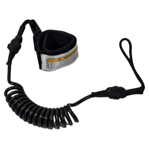Surfboard Leash, Straight Surf Board Leg Rope with Wrist/Ankle Strap - Universal Design for Shortboards, Longboards, Paddleboards - Surfboard Replacement Accessory - color: Black