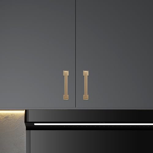 10 Pack 3-3/4 inch(96mm) Champagne Bronze Kitchen Cabinet Handles Cabinet Pulls Gold Drawer Pulls Kitchen Cabinet Hardware Dresser Handles - color: Champagne Bronze, size: 3-3/4" Hole Center（96mm）