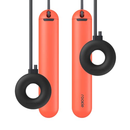 Tangram Smart Rope Rookie Donut - Cordless Fitness Jump Rope, App-Connected, Adjustable Length, Replaceable Battery, Track Jumps and Calories, Portable Workout Rope for Home and Gym - color: Coral