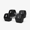 Nike Rubber Hex Dumbbell Pair - color: Black / White, size: 40 lb