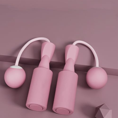 Weighted Jump Rope Without Rope Skipping Rope No Line Speed Rope Cordless For Fitness Workout Anywhere Ropeless Bod Rope for Exercise Training Beachbody Build - color: Small Ball Pink