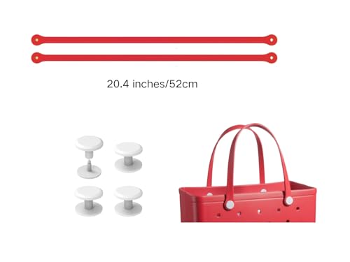 Replacement Straps for S/M Rubber Beach Bag, Replacement Handles with 4 Snaps, EVA Bag Strap Replacement - color: Red
