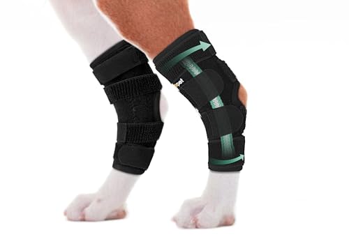 Dog Leg Brace for Hind Hock Joint, Rear Ankle Compression Wrap with Metal Strips Strong Support for Torn ACL & CCL, Prevents from Injury and Sprain, Helps with Wounds Care and Arthritis (S) - size: S (Left+Right)