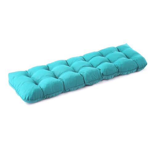 IPYNBAP Outdoor Bench Cushion, 59x18x5 Inch, Water-Resistant Bench Cushion for Outdoor/Indoor Furniture, Patio Bench Seat Cushion, Fade Resistant Outdoor Cushions for Porch Swing Couch, Teal Blue - color: Teal Blue, size: 59x18x5 Inch