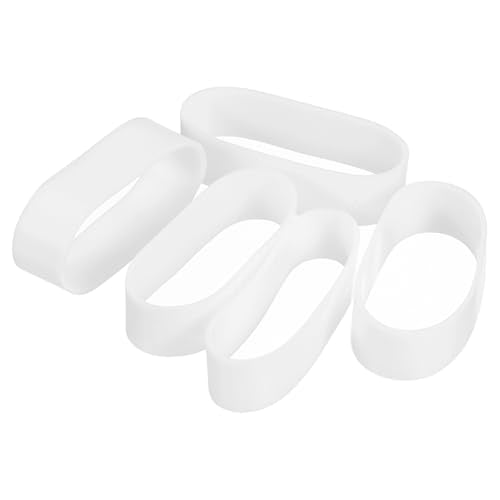 uxcell 60Pcs Silicone Rubber Bands, 7mm x 20.5mm Rubber Bands Rings Cable Ties Strong Elastic Bands Non-Slip for Cord Wrapping Bag Wraps, White - color: White, size: 7 x 20.5mm