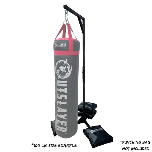 Outslayer Heavy Duty Punching Bag Stand - 7.8ft / 6.8ft Heavy Bags up to 350lbs - Made in USA - Filled or Unfilled Sandbags - Easy Assembly - size: 6'8 Ft Heavy Duty Stand, style: With FILLED Sand Bags