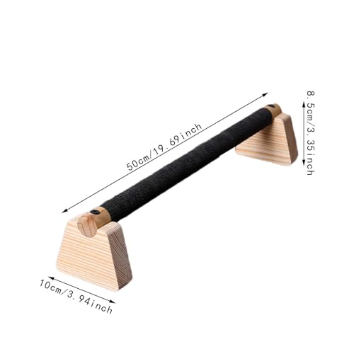 Qianly 2 Pieces Push Up Bar Wooden Parallettes Bar for Men Women Portable Sturdy Structure Push Up Stand for Exercise Floor Workout, 50CM