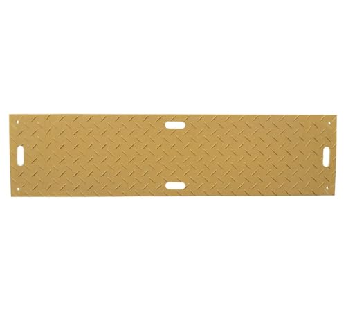 Mytee Products 2' x 8' Tan Ground Protection Mats with Diamond Plated Tread Design - High Density Polyethylene Mat, Easily Supports 50 Ton Loads on Lawns, Dirt, and Any Other Areas - color: Tan, size: 1 - Pack
