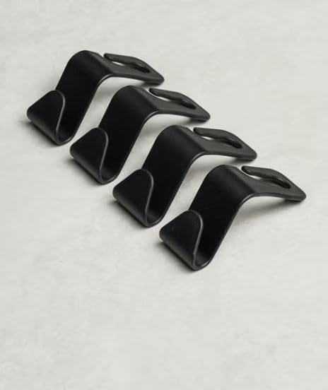 Car Organizer Bundle – 4-Pack Headrest Hooks & 8-Pack Cable Organizer Clips, Backseat Bag Hangers & Cord Management Set