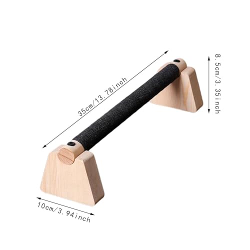 Wooden Push Up Bars, 2-Piece 35CM Parallettes with Non-Slip Base for Home Gym Bodyweight Training