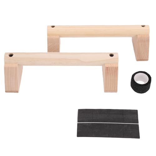 banapoy 2Pcs Parallettes Push Up Bar, Wooden Parallettes Handle Stands Grip Body Strength Training, Push Up Stand with Anti Slip Pad, Balance Beam Exercise for Men Strength Training - size: 25cm