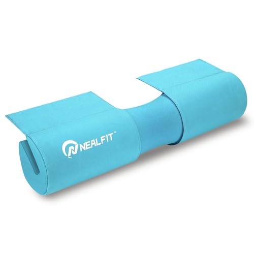 NEALFIT Barbell Squat Pad with Thick Nylon Padding, Hip Thrust Pad for Squats, Lunges, Neck Shoulder Squat Pad for Olympic or Standard Bars - color: Blue