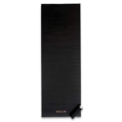 Weddingstar Customizable No-Slip Black Yoga Mat - color: Classic Monogram