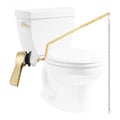 Hibbent Universal Metal Side Mount Toilet Handle Replacement Kit, Brass Toilet Flush Tank Lever with Stainless Steel Flapper Chains for Most Toilets, Shiny Gold - color: Polished Brass, style: Side Mount