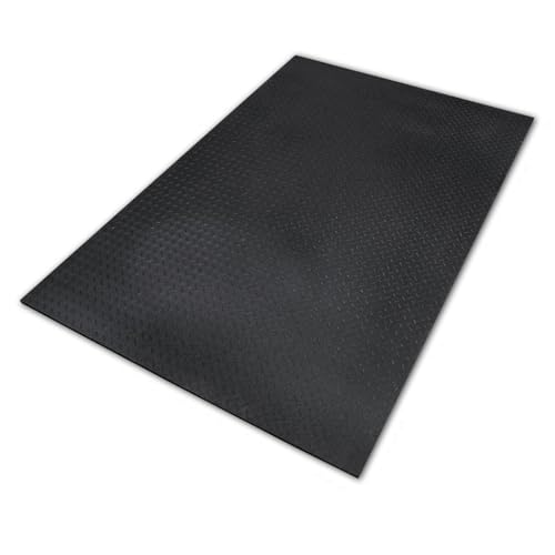 Body-Solid Heavy Duty Rubber Floor Mat (RF546) for Use on Carpet, Hardwood Floors, Concrete & More, Perfect for Treadmills, Bikes, Yoga & Other Home Gym Exercise Equipments, 4' X 6', 1/2" Thick
