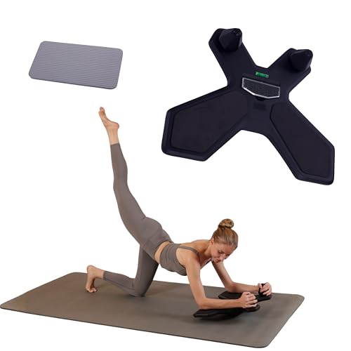 Plank Board,Wobble Balance Board for Core Workout,Push Up Board With Smart Phone Holder,Portable Pushup Board Training Equipment, Gym Accessories for Men & Women - color: Black