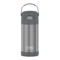 THERMOS FUNTAINER Water Bottle with Straw, 12oz, Grey | Kids Stainless Steel Insulated Water Bottle, Keeps Drinks Cold Longer for School & Play, BPA-Free - color: Gray, size: 12 Ounces