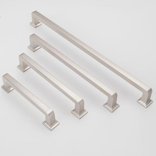 10 Pack 5 inch Brushed Satin Nickel Kitchen Cabinet Handles Cabinet Pulls Sliver Drawer Pulls Kitchen Cabinet Hardware Handles Dresser Handles - color: Brushed Satin Nickel, size: 5" Hole Center（128mm）