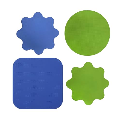 4 Pack Rubber Jar Opener Gripper Pads, Non-Slip Silicone Jar Opener for Seniors, Arthritis, Weak Hands – Easy to Twist Off Small & Large Lids, Bottle Openers, Blue & Green Set (Flowers)