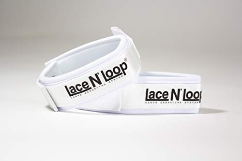 Lace N Loop Straps (Pair) - Lace-Up Boxing Glove Converter - color: White (Black Logo)