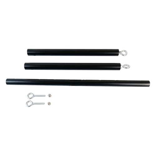 3 in 1 Heavy Duty Stainless Steel Expandable Black Spreader Bar with 4pcs PU Gold Adjustable Straps,Workout Bar for Home Gym Training Bar,Portable Detachable Pilates Kit