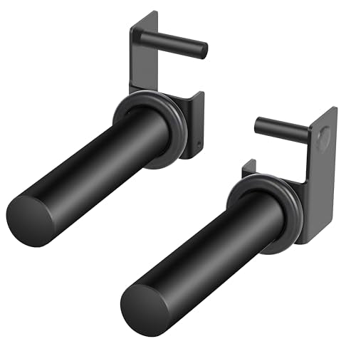EVERYMATE Power Rack & Squat Rack Attachments Olympic Weight Plate Holder – Fits 2x2,2.3x2.3,3x3 Inch Tubes, 1" or 5/8" Hole – Bumper Plate Storage - color: For 3x3 Rack with 1" Hole (2 Pack)