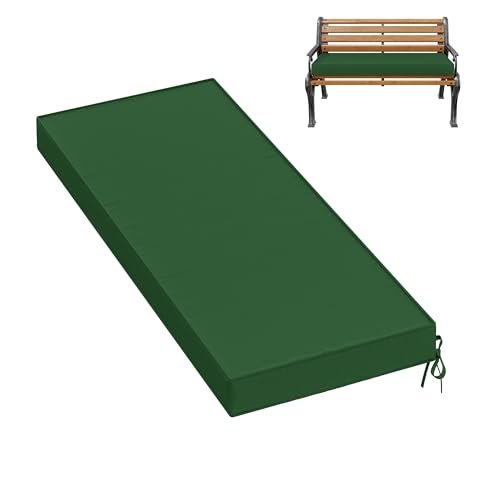 Premium Outdoor Bench Cushions for Patio Furniture 3.5inches Memory Foam Bench Cushion Waterproof Fade Resistant Porch Swing Cushions with Straps 45×18 Inch Green - color: Green, size: 45'' x 18'' x 3.5''