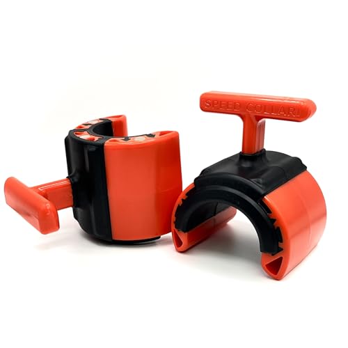 Speed Collar, Fastest Bar Clips for Weightlifting Powerlifting Bodybuilding and Olympic Lifting - color: Red