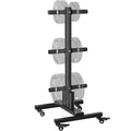 TRUSOON Movable Weight Plate Rack, Heavy Duty Olympic Plate Rack for 1 or 2-Inch Plates with 2 Barbell Holders, Bumper Plate Storage with Locking Wheels for Garage, Home Gym