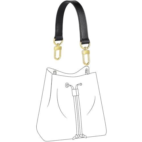 Genuine leather purse Handle compatible with Neonoe for Metis Noe BB NM Beaubourg Hobo - color: Black-purse Handles