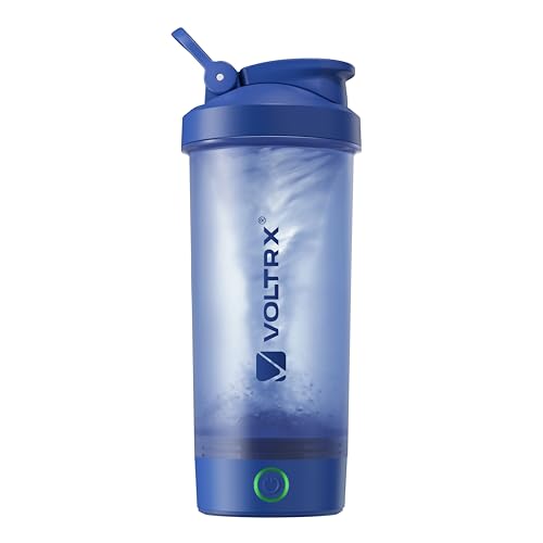 VOLTRX Protein Shaker Bottle, Merger USB C Rechargeable Electric Protein Shake Mixer, Shaker Cups for Protein Shakes and Meal Replacement Shakes, BPA Free, 24oz - color: Blue