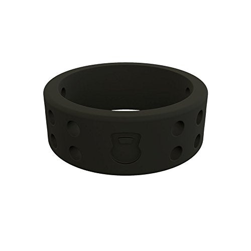 Women's Black Perforated Silicone Ring Size 09 - color: Perforated - Black, size: Size 9