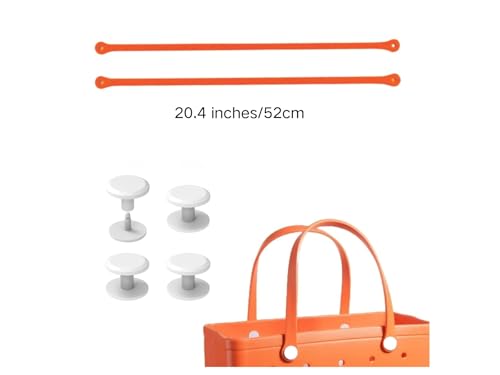 Replacement Straps for S/M Rubber Beach Bag, Replacement Handles with 4 Snaps, EVA Bag Strap Replacement - color: Orange