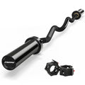 RitFit 2 Inch EZ Curl Bar with Weights, 350LBS Weight Capacity Olympic Curl Barbell for Bicep, Tricep and Weight Lifting Exercises - style: Black with collar