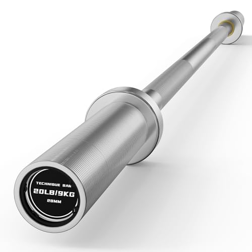 PAPABABE Olympic Barbell, 4ft/5ft/6ft/6.5ft Straight Barbell Womens Olympic Barbell for Strength Training and Technique Adjusting, 2 inch Olympic Bar with Moderate Knurling For Bench Press, Squats Curls Deadlifts Weightlifting - color: 4ft Straight Bar Si