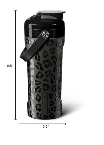 BrüMate MultiShaker Blender Shaker Bottle | 100% Leakproof Insulated Stainless Steel | Pre Workout and Protein Shaker Bottle for the Gym | 26oz (Onyx Leopard) - color: Onyx Leopard