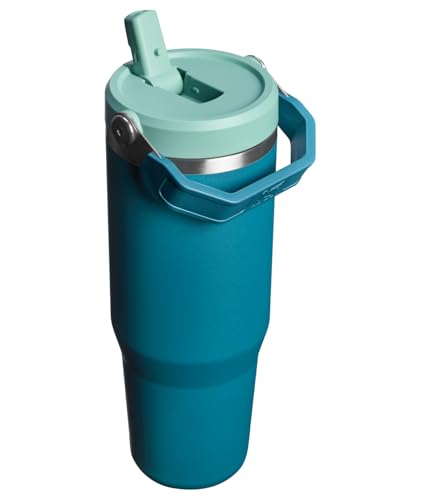 STANLEY IceFlow 2.0 Flip Straw Tumbler with Handle 30 oz | Twist On Lid and Flip Up Straw | Leak Resistant Water Bottle | Insulated Stainless Steel | BPA-Free | Coastal Teal - color: Coastal Teal, size: 30 Ounces