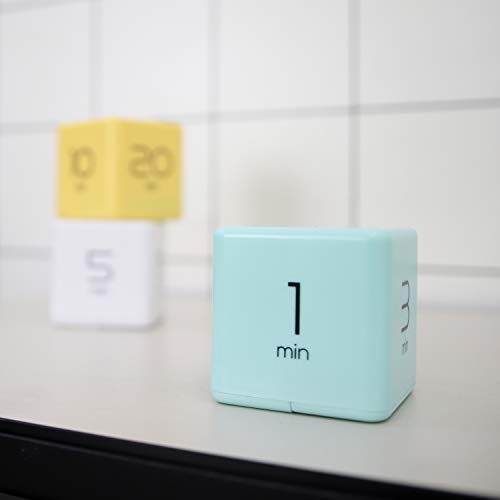 mooas Cube Timer (Mint), Flip Timer Productivity Timer, Time Management, Block Timer Kids Cube Timer Kitchen Timer Desk Timer for Studying Workout Classroom 1, 3, 5, 10 min Timer Setting - color: Mint