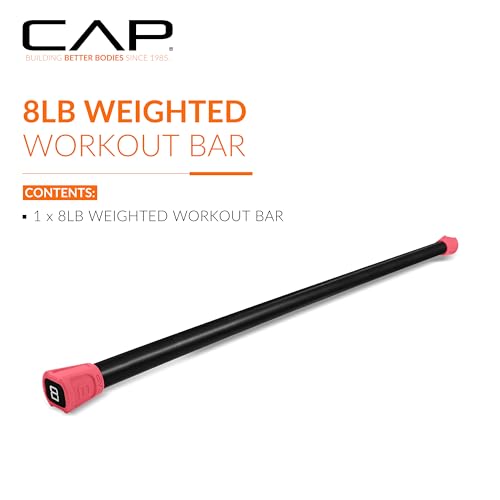 CAP Barbell Weighted Workout Bar | 5-20 lb | Multiple Options - style: 8 LB, Red